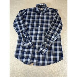 Peter Millar Men's Large Plaid Button Up Long Sleeve Cotton Shirt